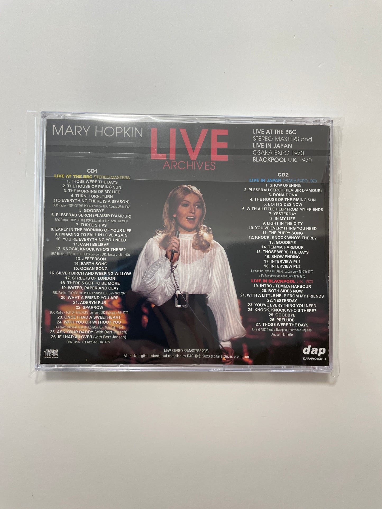 MARY HOPKIN / LIVE ARCHIVES : LIVE AT THE BBC STEREO MASTERS & LIVE IN JPN OSAKA